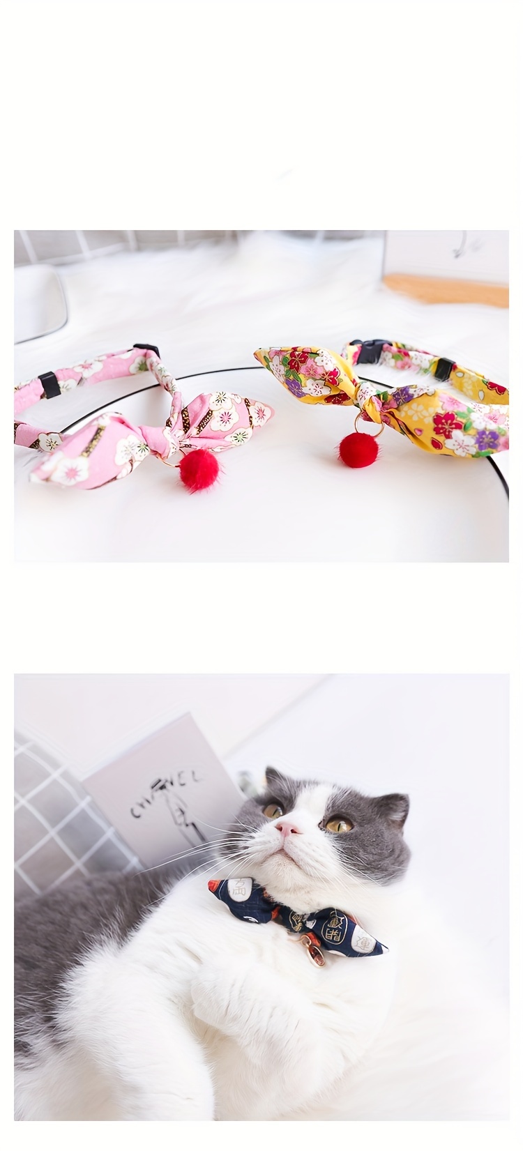 Bowtie Cat Collar With Bell Adjustable Cat Kitten Collar With Chinese Lucky  Pendant Cat Necklace Cat Accessories - Temu