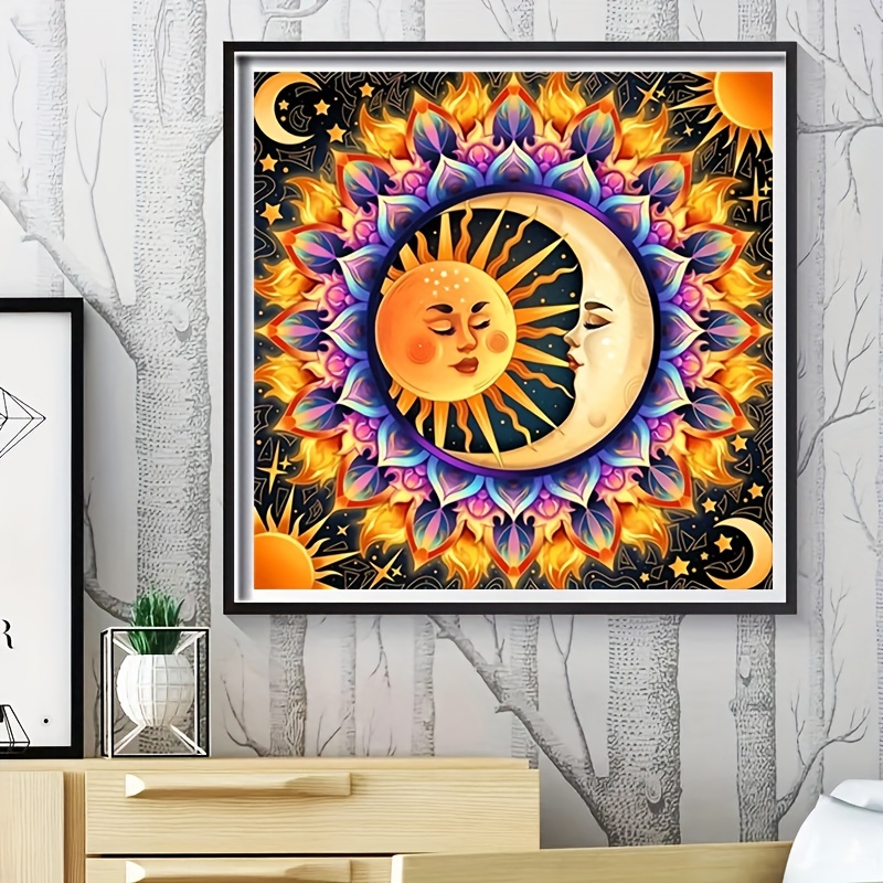 5D DIY Diamond Painting Sun and Moon Cross Stitch Kits Diamond