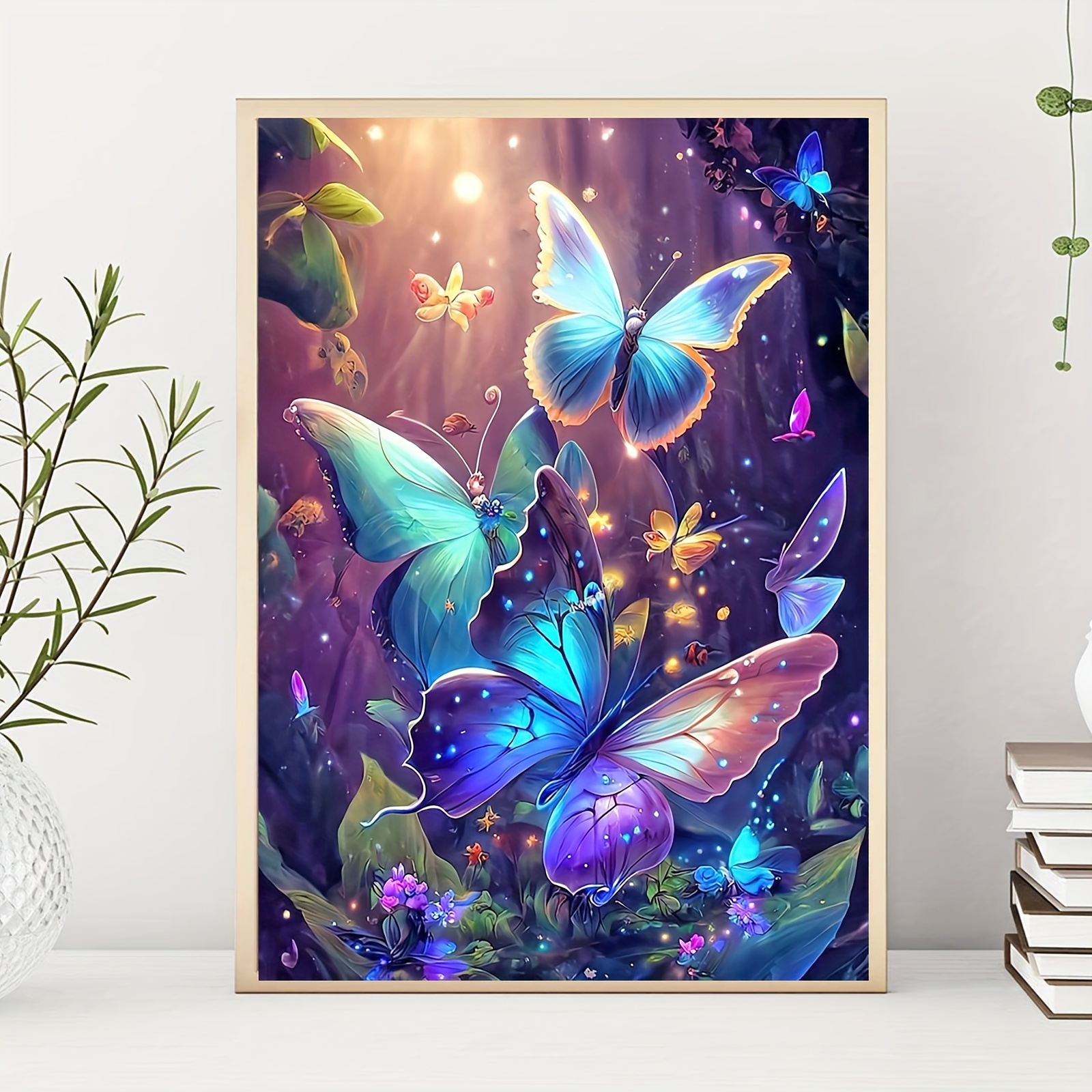 1pc 5d Diamond Painting Kit For Adults, Full Diamond Art Animals Butterfly  Rhinestone Painting With Diamonds Pictures Arts And Crafts For Home Wall De