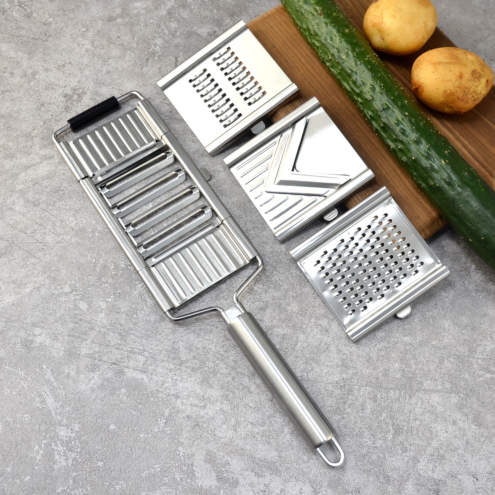 Kitchen Vegetable Cutting Artifact, Multifunctional Kitchen Grater,  Stainless Steel Potato Slicer Shredder - Temu United Arab Emirates