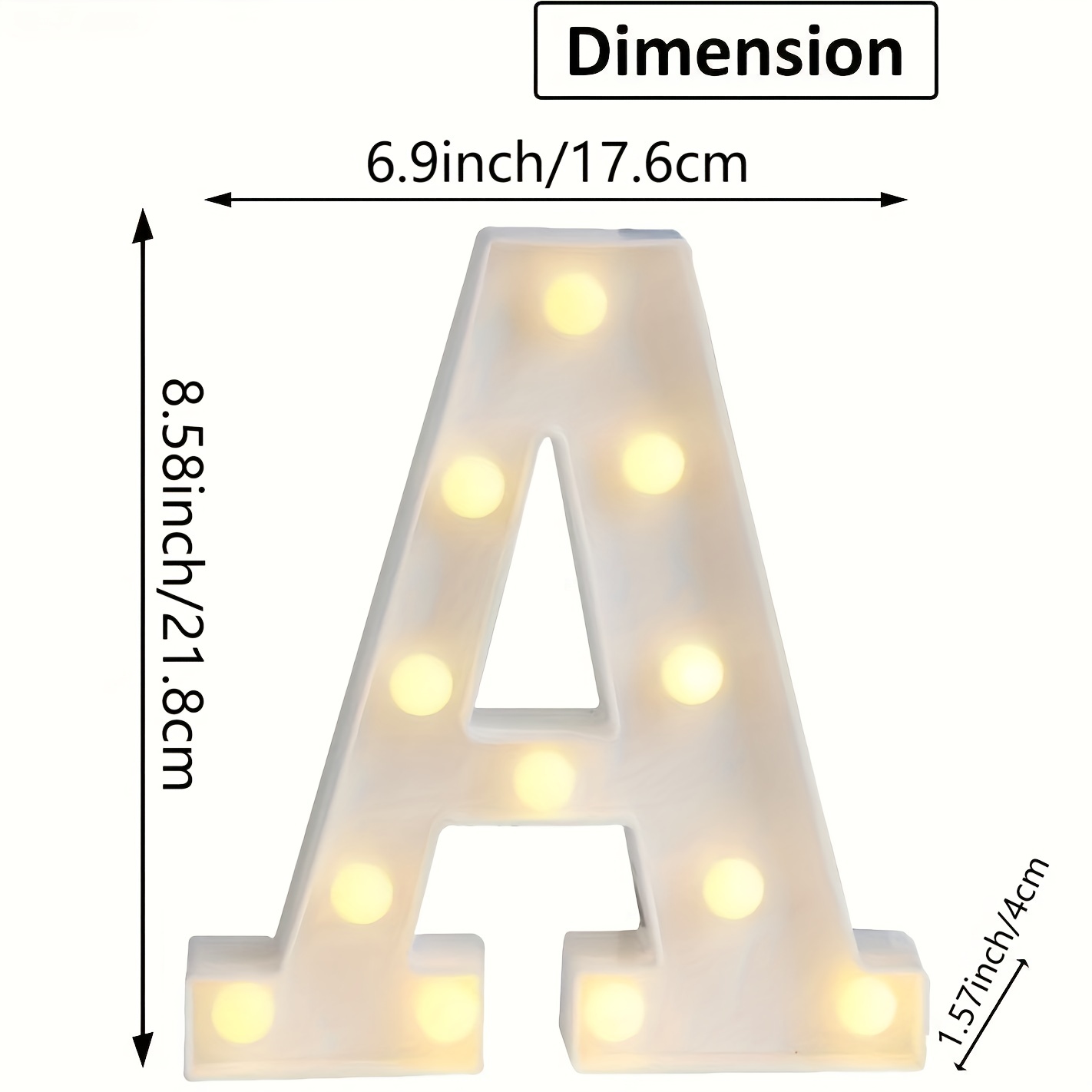 Decorative Led Light Up Number Letters White Plastic Marquee Number Lights  Sign Party Wedding Decor Battery Operated 1 