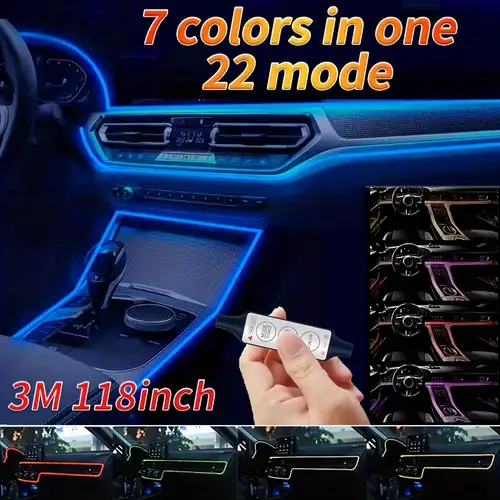 Car Innenraumbeleuchtung mit Fernbedienung 48 LED-Streifenleuchten mit USB- Anschluss RGB-Unter-Dash-Fußraum-Neonbeleuchtungs-Kit 12V - Temu Austria