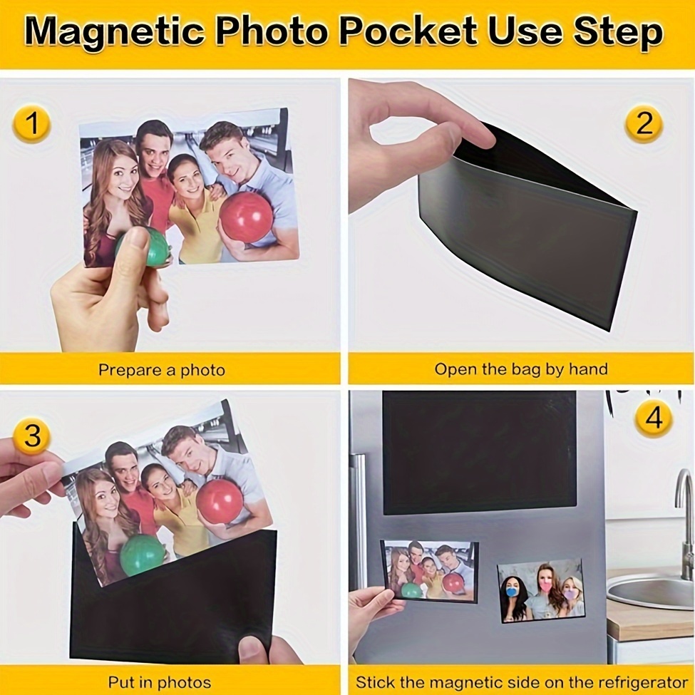 Magnetic Picture Frame Holds Pictures Reusable Magnet Fridge - Temu