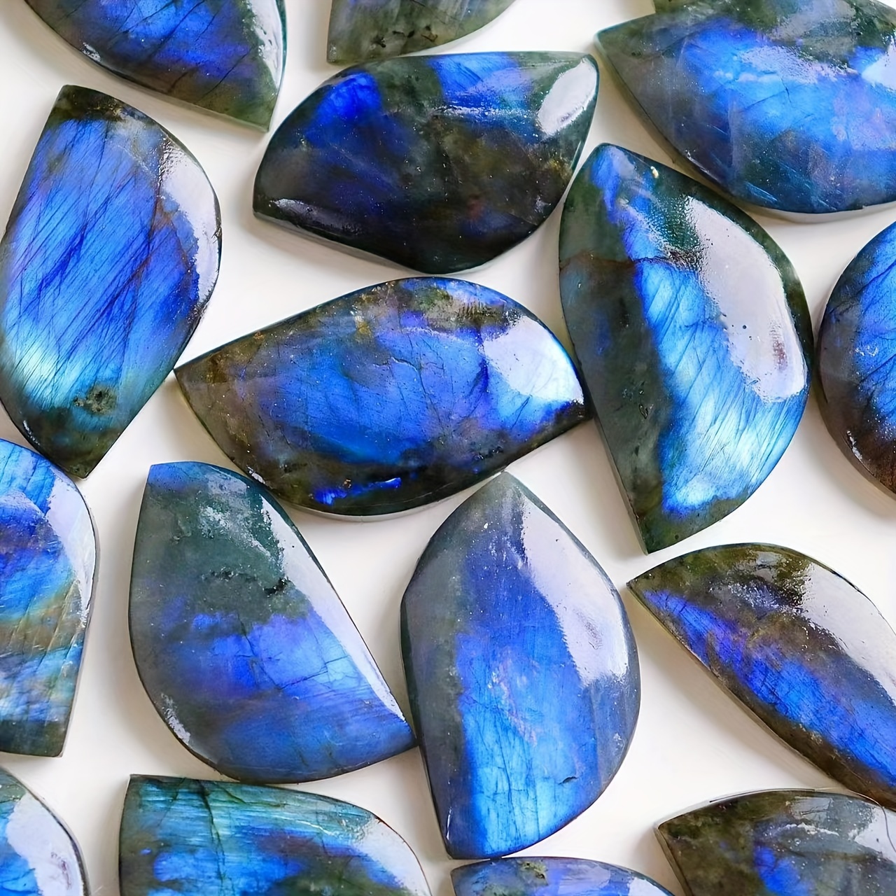 Natural Gem Blue Flash Labradorite Leaf Shaped Diy Pendant - Temu