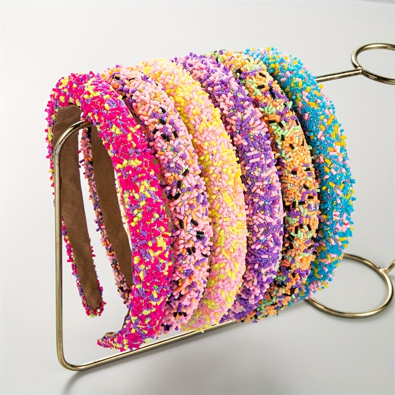 Colorful Fabric Padded Hairband Wide Thick Sponge Hair Hoop For