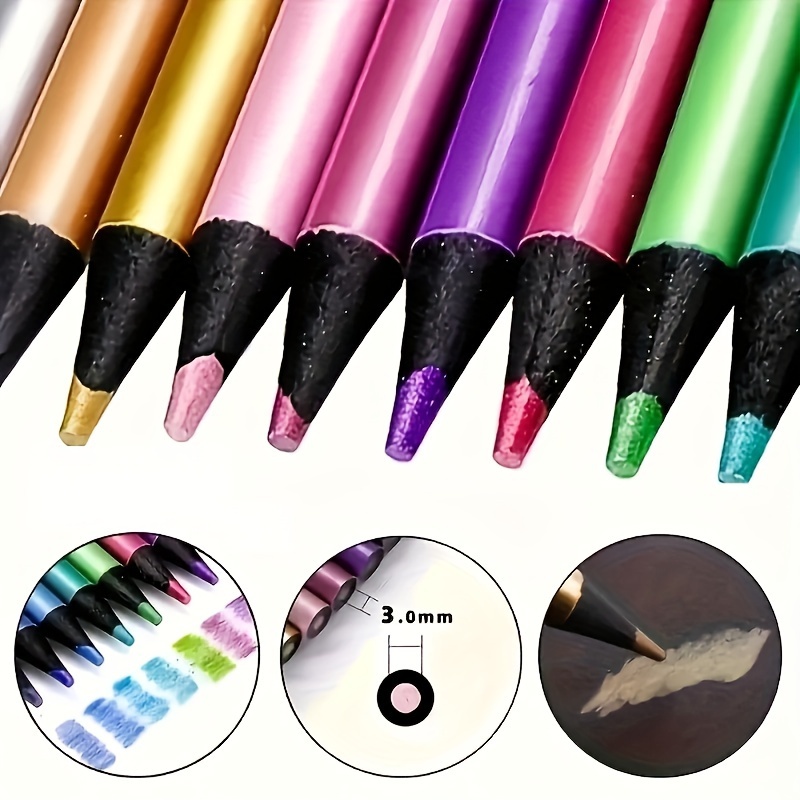 18 Vibrant Metallic Colored Pencils Unleash Your Creativity - Temu