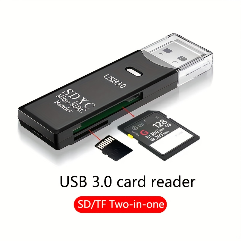 Lecteur de carte Sd, lecteur de carte micro Sd, lecteur de carte mémoire  USB 2.0 pour Sdxc, Sdhc, Sd, Mmc, Rs-mmc, Micro Sdxc, Micro Sd, carte Micro  Sdhc et carte Uhs-i, 2