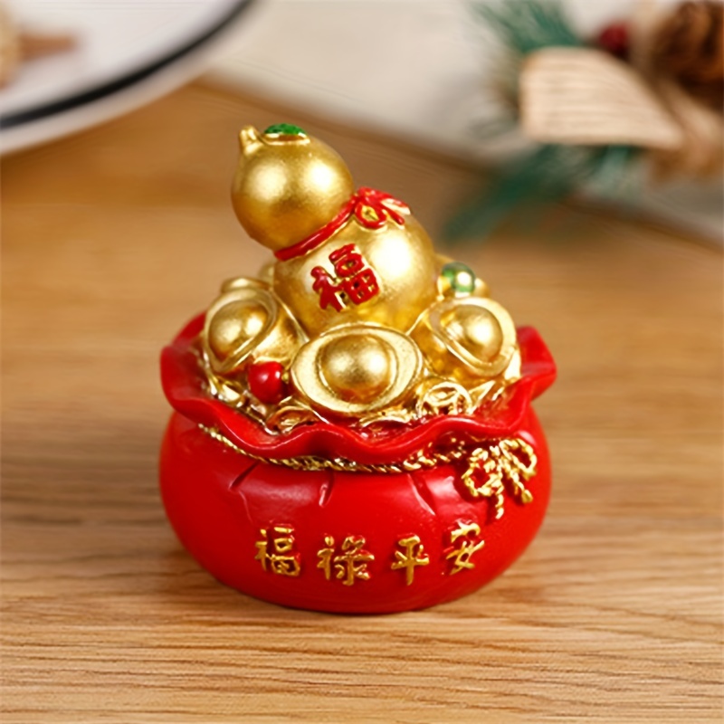 1pc 2024 New Year Decorations, Feng Shui Money Bag Ornament, Wealth Lucky  Statue, Home Decoration, Room Decoration, Money Bag Decorations, Fortune Bag