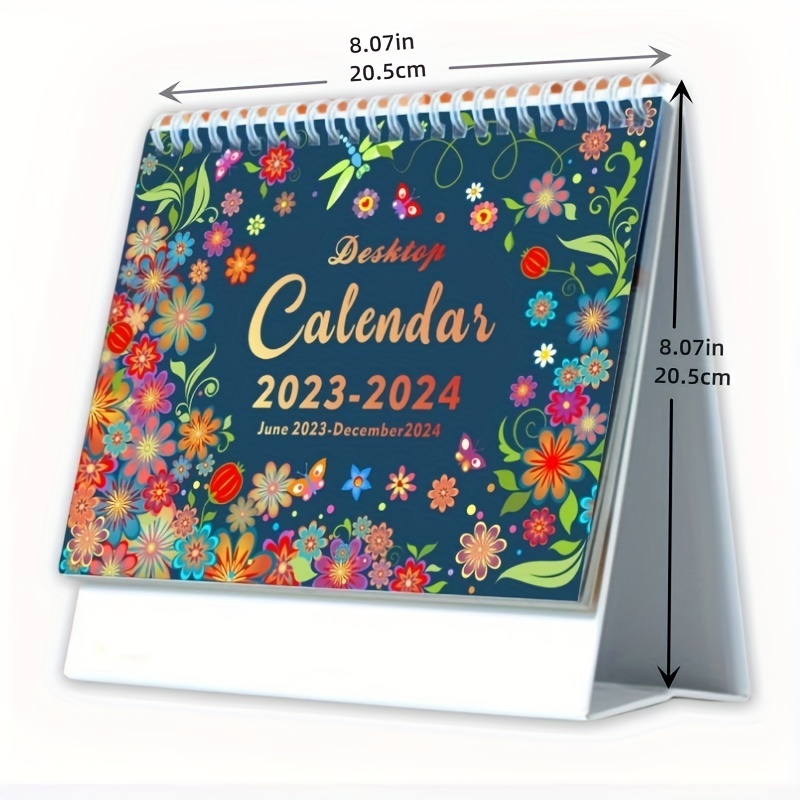 Calendrier de Bureau 2024 Anglais, Calendrier Mensuel avec liste de Tâches  & Notes, Calendrier Mensuel de