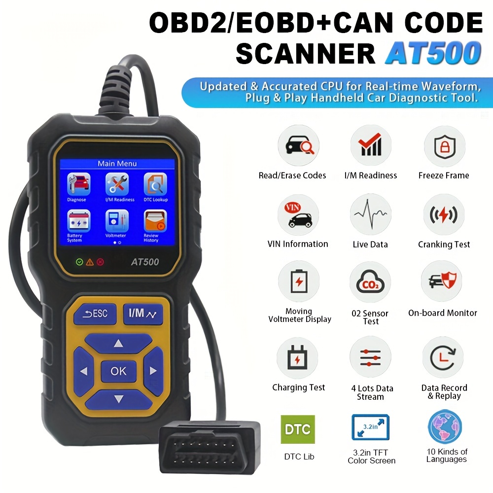 Check Car Engine OBD2 Scanner Live Data Stream EOBD Code Reader Diagnostic  Tool