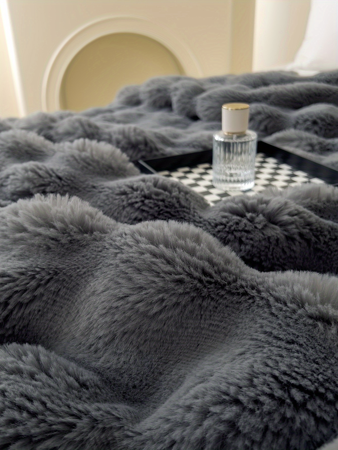 1pc solid color polyester thickened blanket   rabbit short plush blanket bed blanket multi purpose gift blanket for   details 18