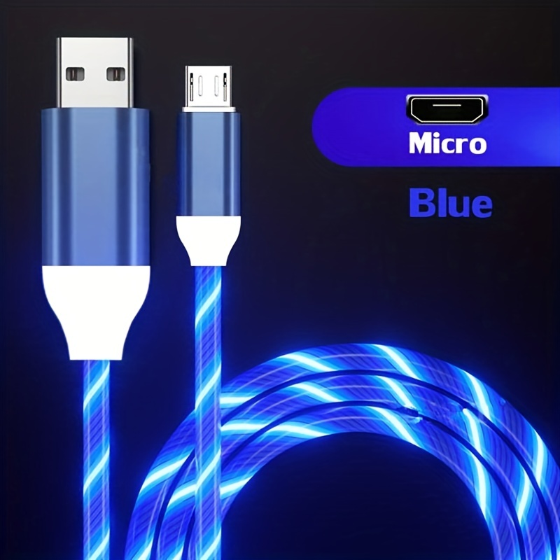 Wholesale 2.4A RGB LED Light Durable USB Cable for Type-C / USB-C