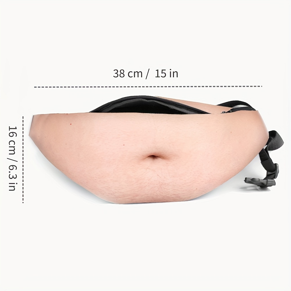 Novelty Beer Belly Fanny Pack For Men Fake Hairy Gut Dad Men Fun Waist Bag  Pouch