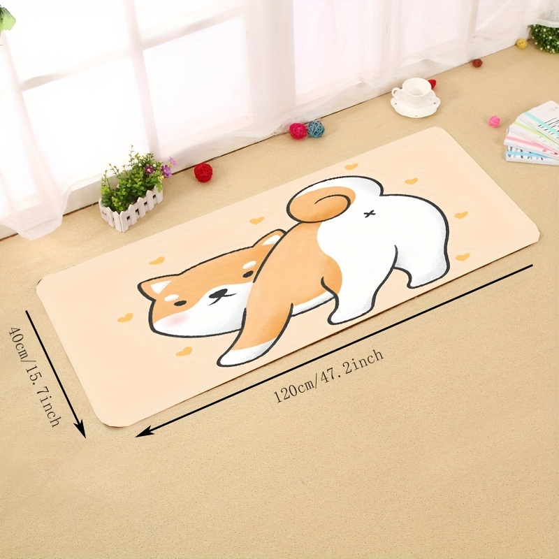 1pc Footprint Design Anti-slip Door Mat Bath Rug Soft Washable