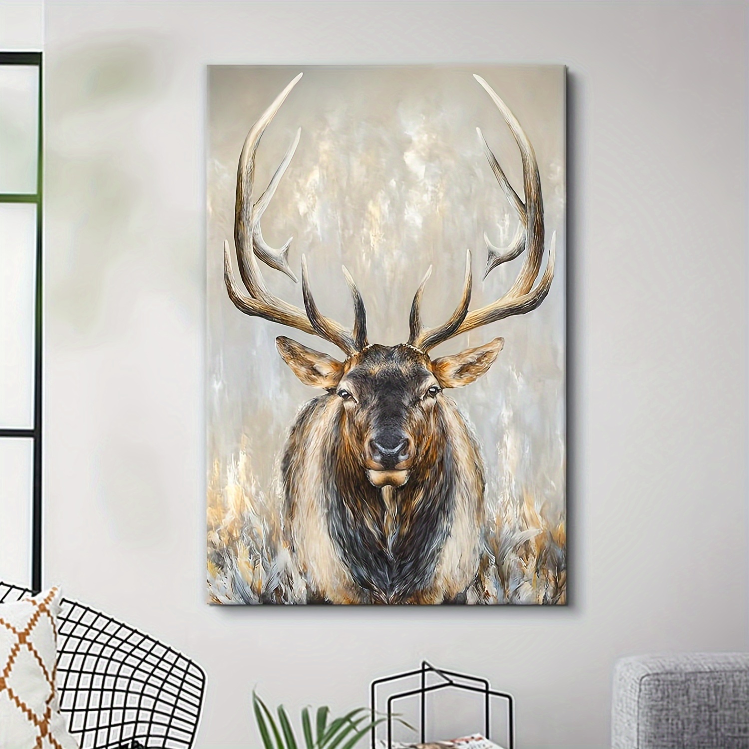 1pc Framed Animals Canvas Print Poster, Grove Mountain Woodland Wildlife  Lodge Bear Canvas Wall Art, Artwork Wall Painting For Bathroom Bedroom  Office