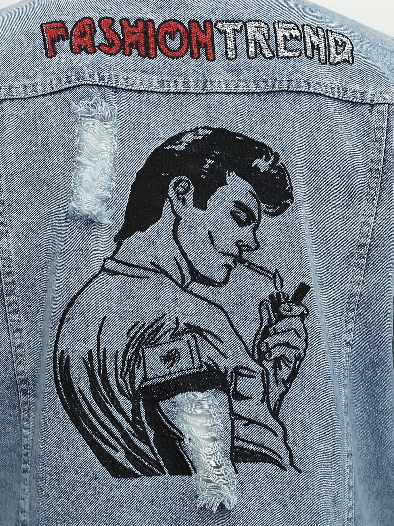 Regular Fit Text Printed Jean Jacket