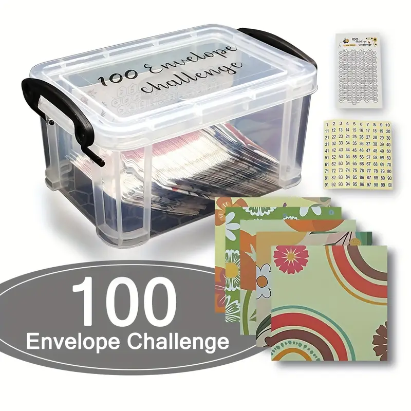 100 Envelopes Money Saving Challenge Box Money - Temu