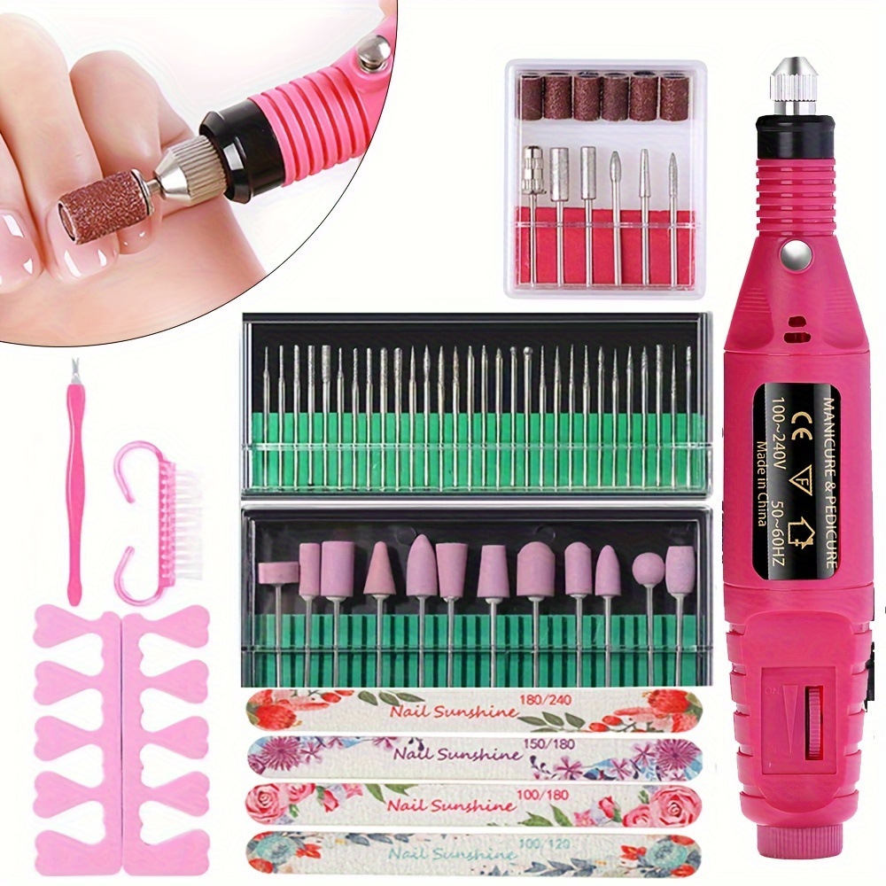 

Electric Nail Drill Machine Set, Grinding Equipment Mill For Manicure Pedicure, Professional Strong Nail Polishing Tool