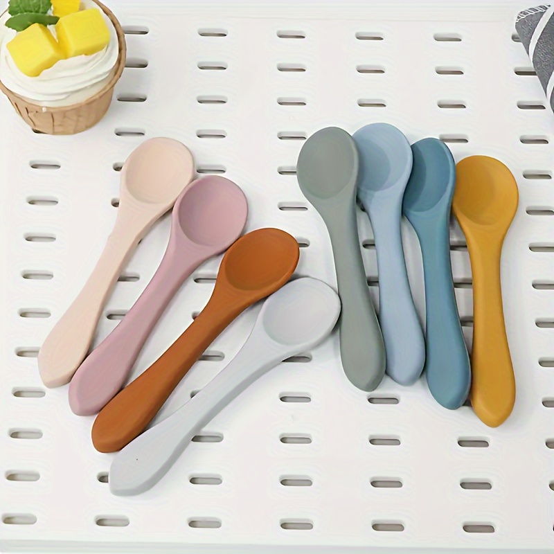 Baby Feeding Spoon Multifunctional Spoon Silicone Fruit Puree Spoon  Supplementary Food Feeder Dual-Head BPA Free Baby Items