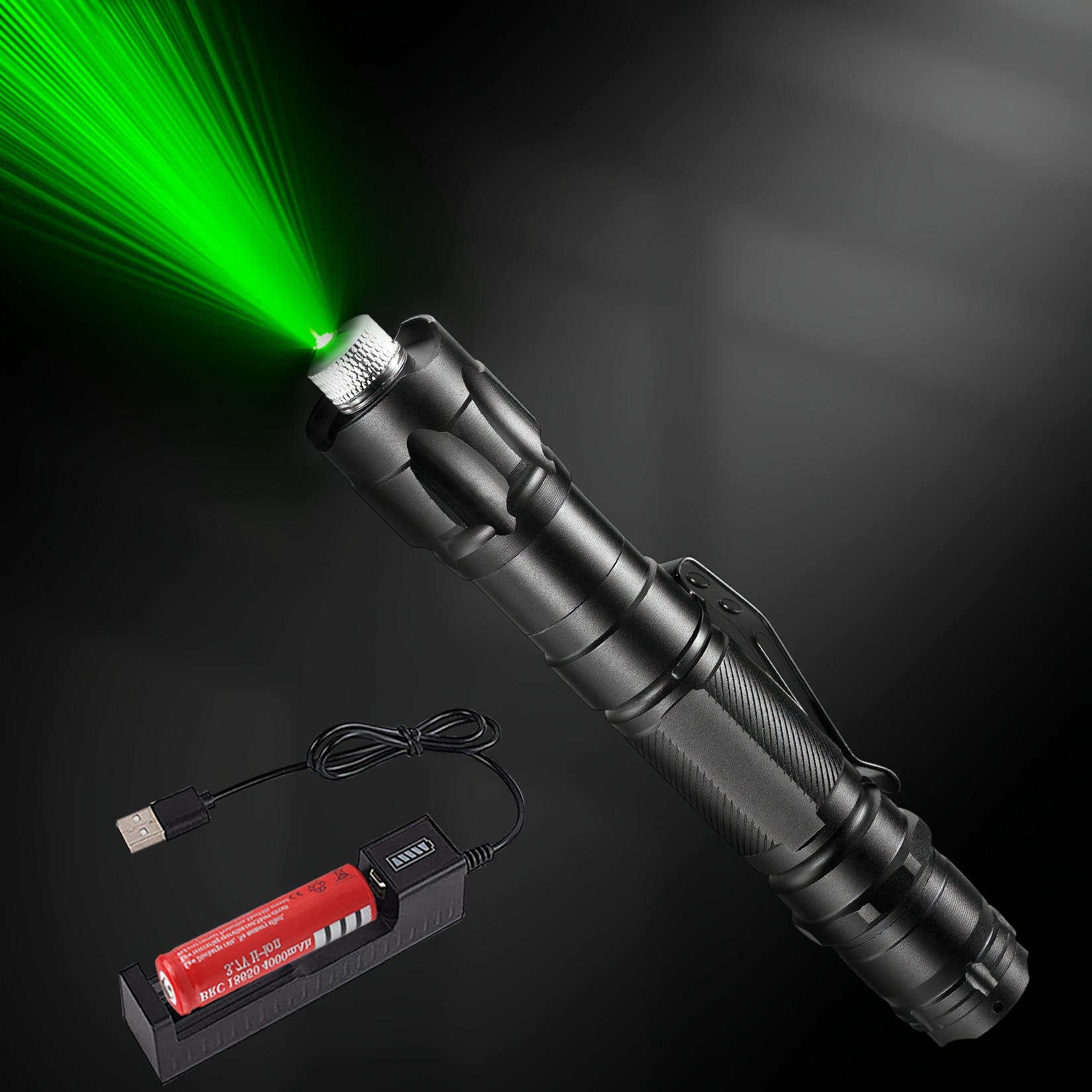 Pointeur laser vert rechargeable longue portée, stylo pointeur