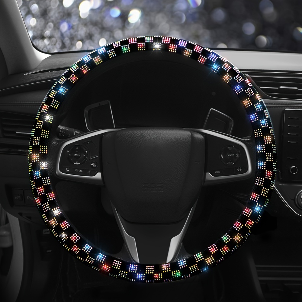 Luxury Crystal Colorful Rhinestone Car Steering Wheel Cover - Temu