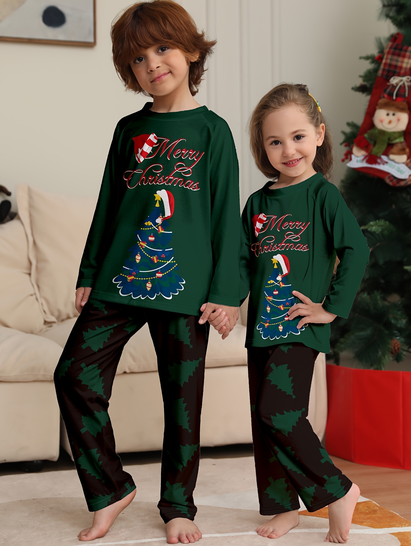 Ensemble pyjama 2 pièces de Noël vert bébé garçon
