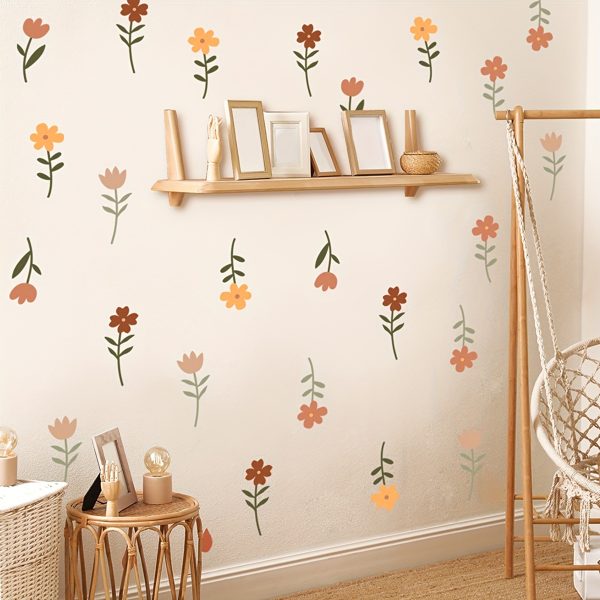 Flowers Stickers, Removable Waterproof Self-adhesive Vinyl Stickers ...