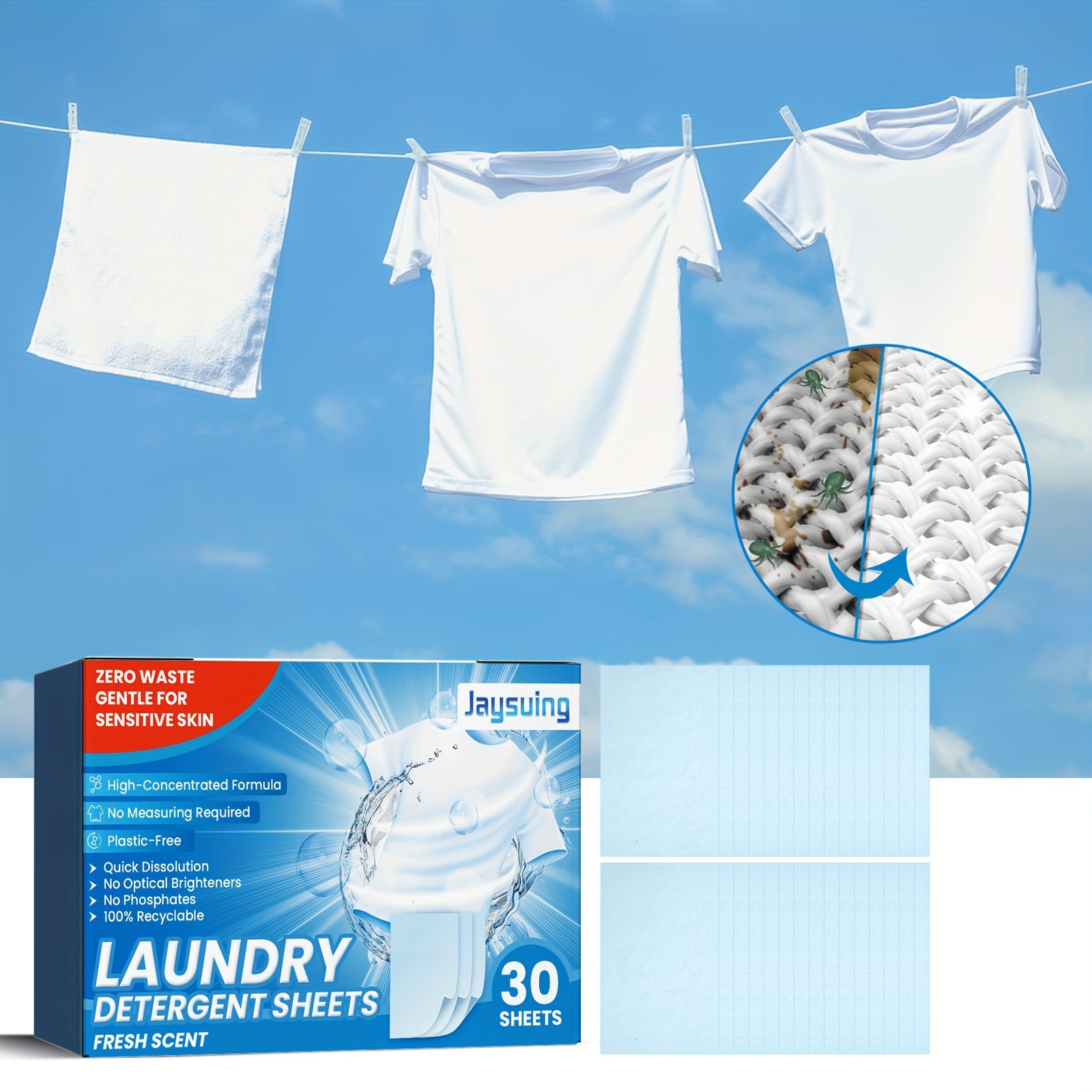 30pcs Household Laundry Tablets Strong Decontamination Without