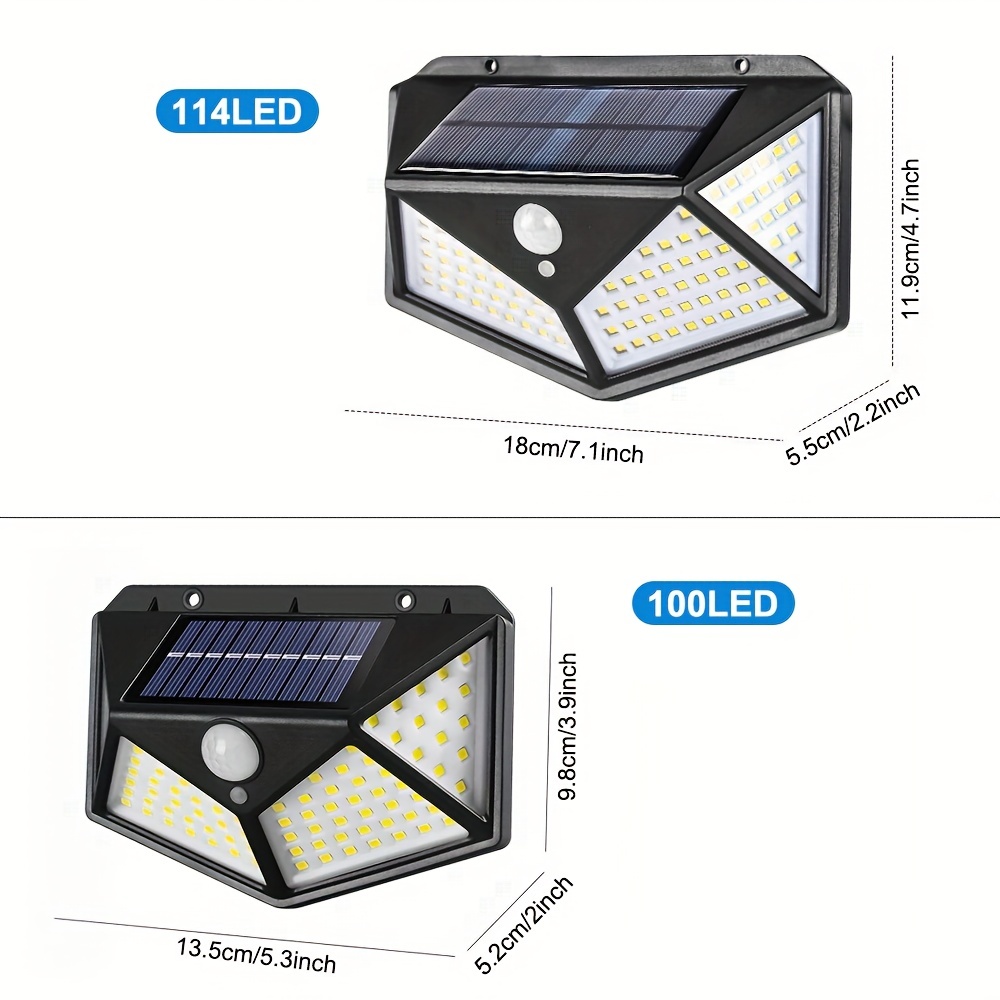 1/2/4pcs 100leds Luz Solar Jardín Exterior Sensor Movimiento - Temu