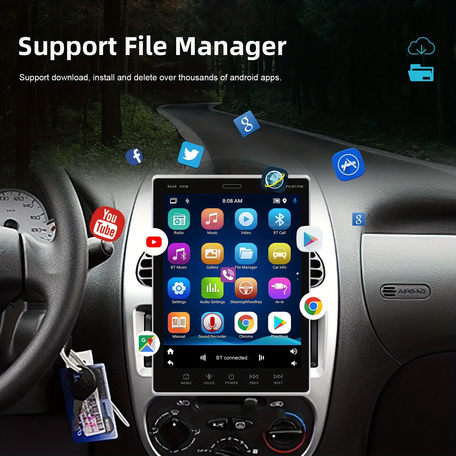Système audio stéréo de voiture - Apple Carplay, Android auto