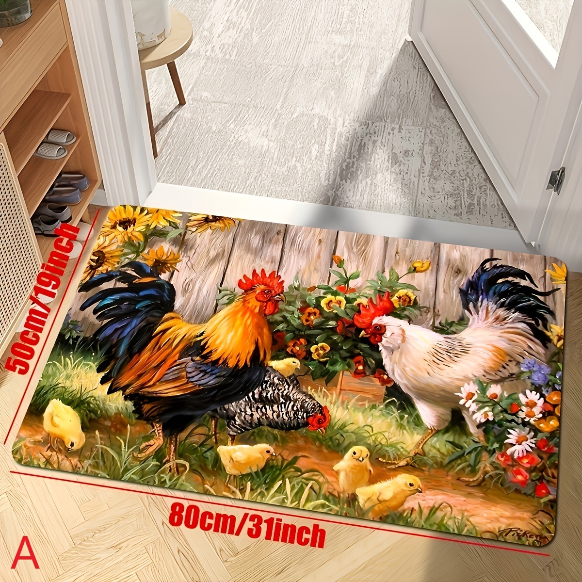  Indoor Area Rugs, Chicken Hen Mountain Green Grass