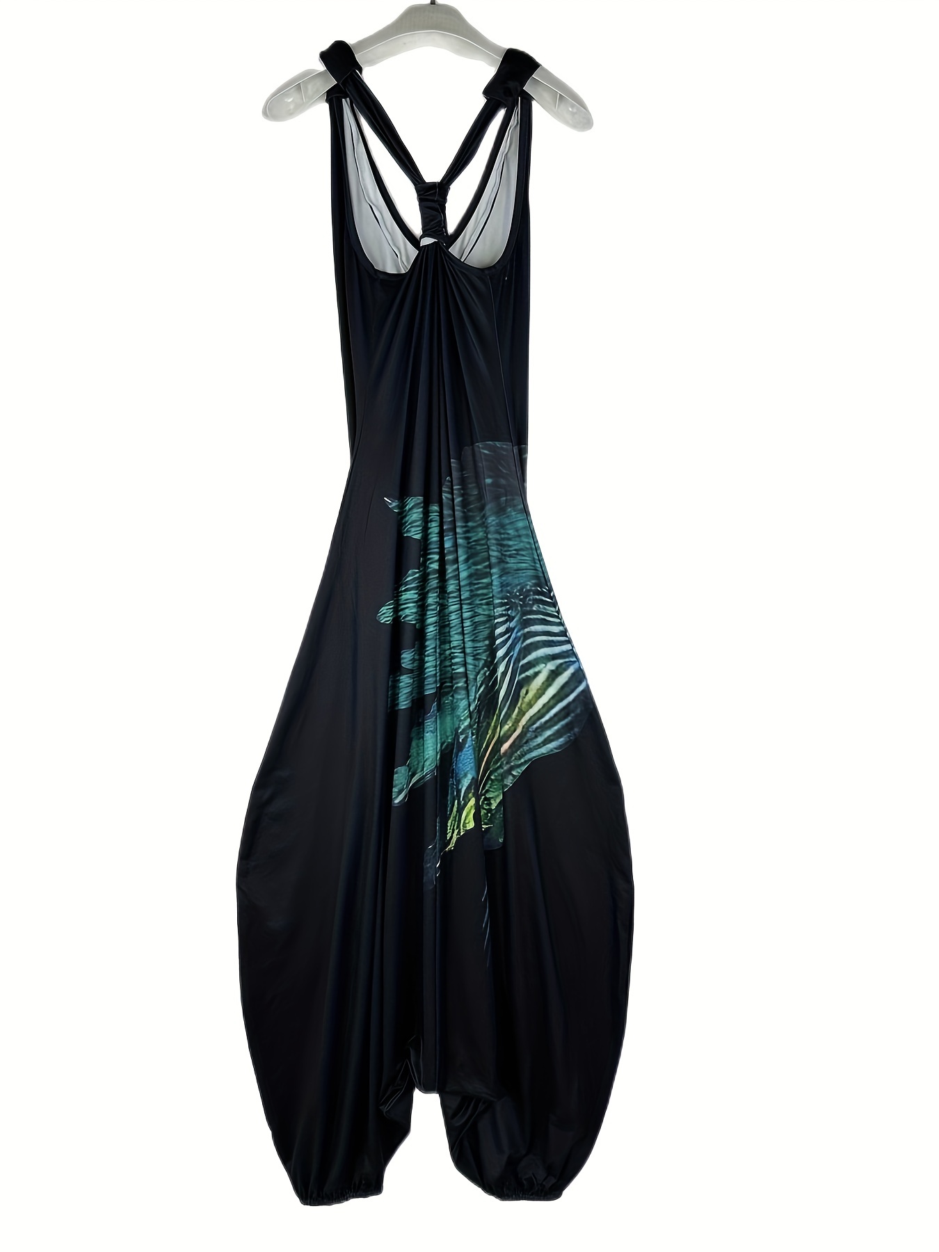 Graphic Print V Neck Jumpsuit for Women