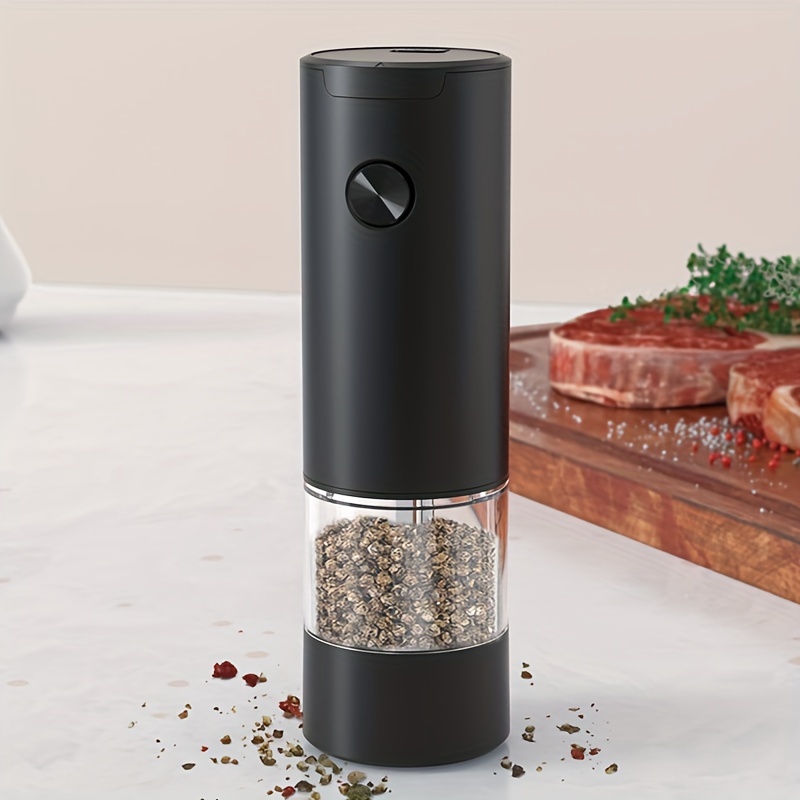 1pc Black Electric Salt And Pepper Grinder - Automatic Spice