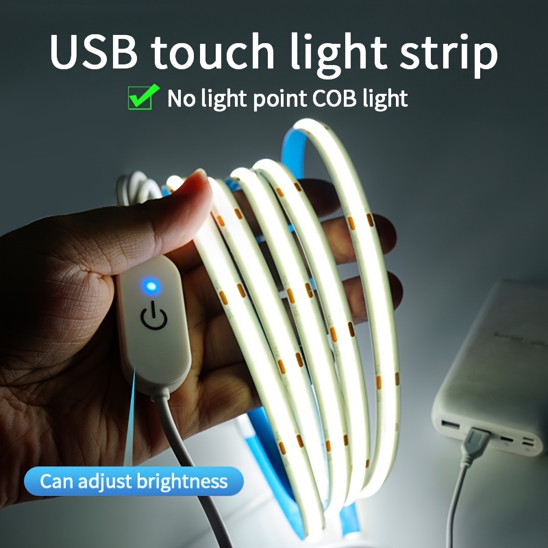 Bande LED USB 5V,COB Ruban LED, rétro-éclairage TV balayage à la