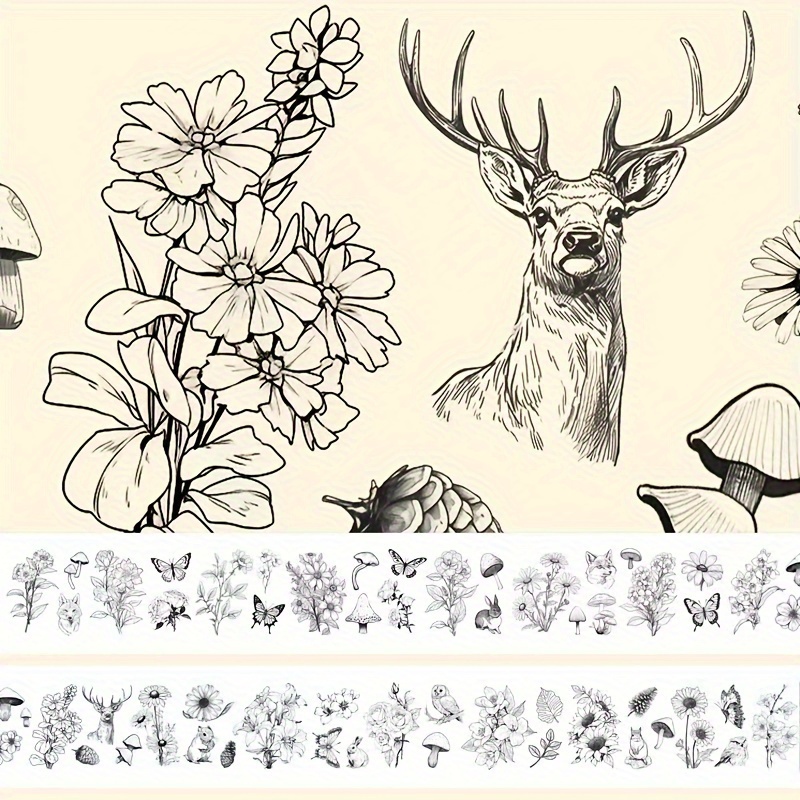 46 pcs/box Retro animals plants Decorative Stickers Scrapbooking