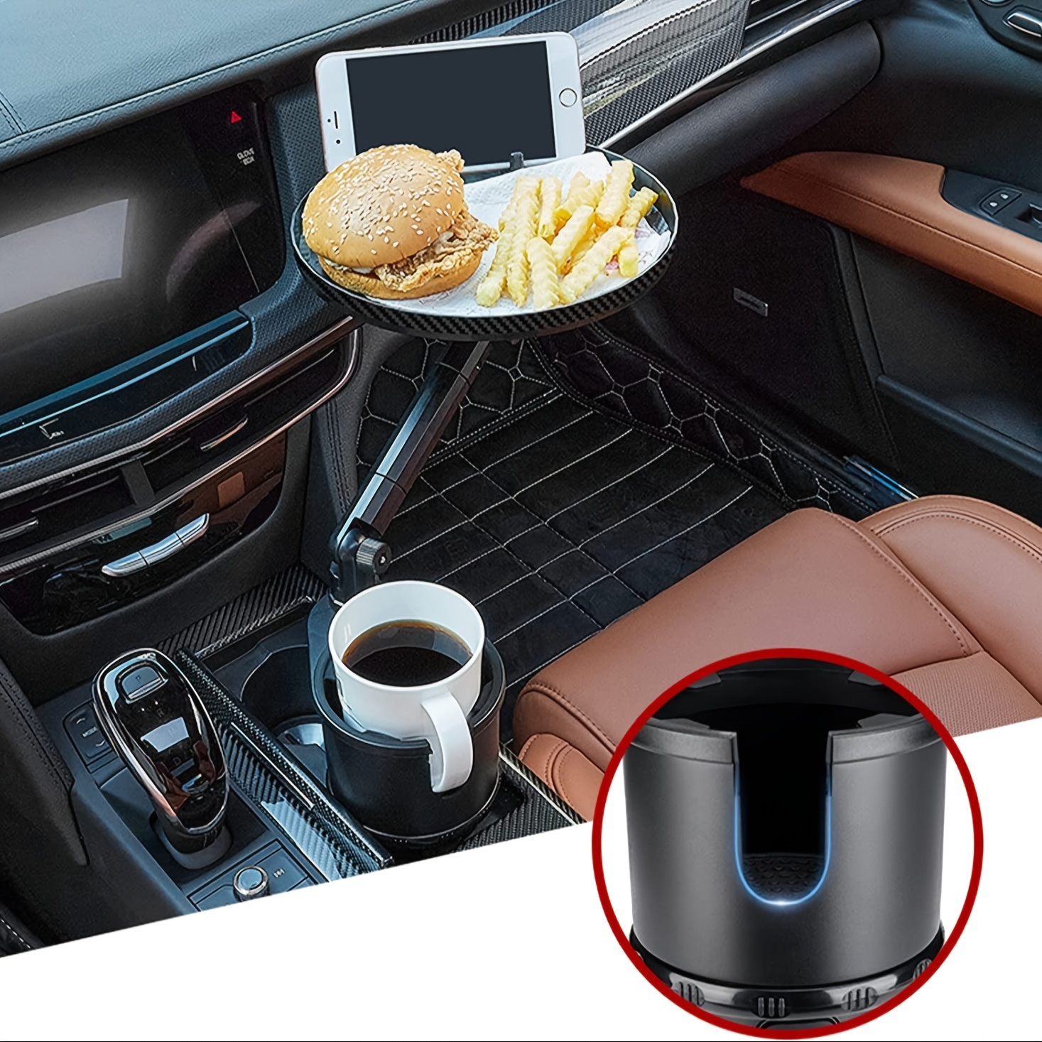 Integral Ultimate Expander Car Cup Holder - Adjustable Base - Expander &  Organizer for Vehicles - Compatible with Coffee Mug, Yeti 14/24/36/46oz