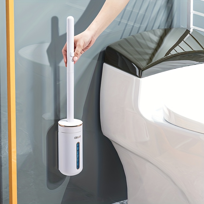 Disposable Toilet Brush With 12 Refills Long Handle - Temu
