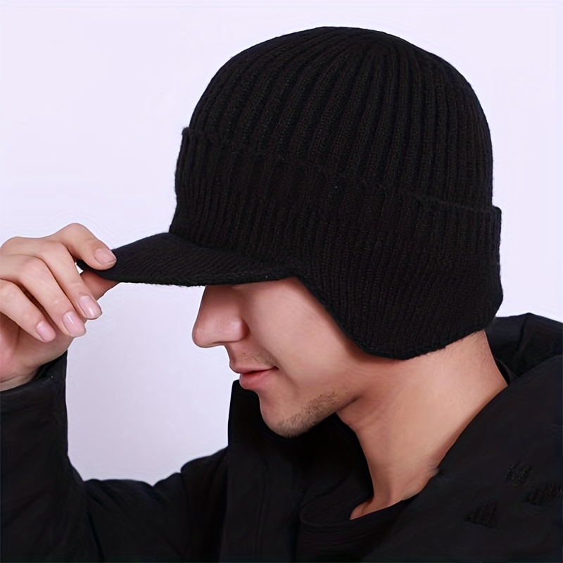 Black Wool Baseball Hat Wool Baseball Cap Winter Hat Warm 