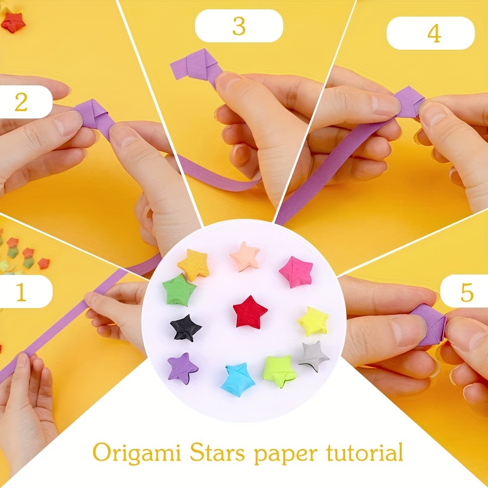 Papier à plier,Bandes de papier Origami étoiles porte-bonheur,papier  pliable Double face 27 couleurs pour décor- Macaron540 sheets