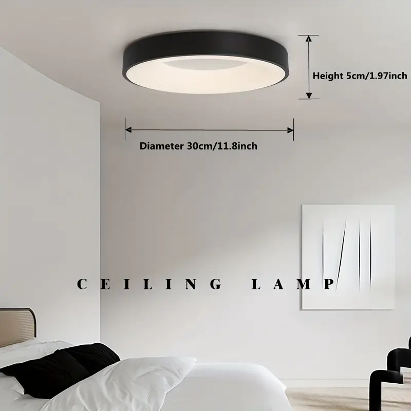 1PC Modern Minimalist LED Ceiling Light, Circular Three Color Dimmable Nordic Living Room Bedroom Light Minimalist Study Light Lighting Decorative Light details 2