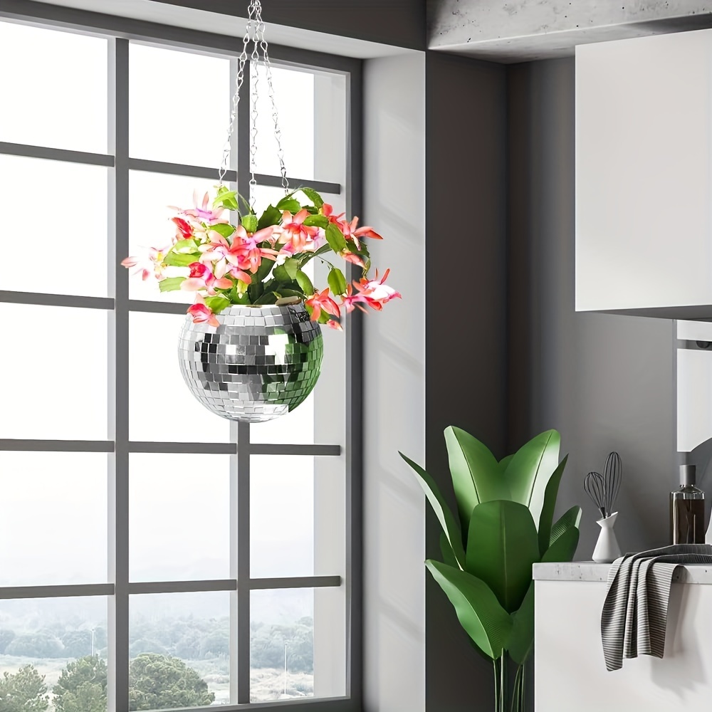 Disco Ball Mirror Ball Hanging Flower Pot Hanging Basket - Temu