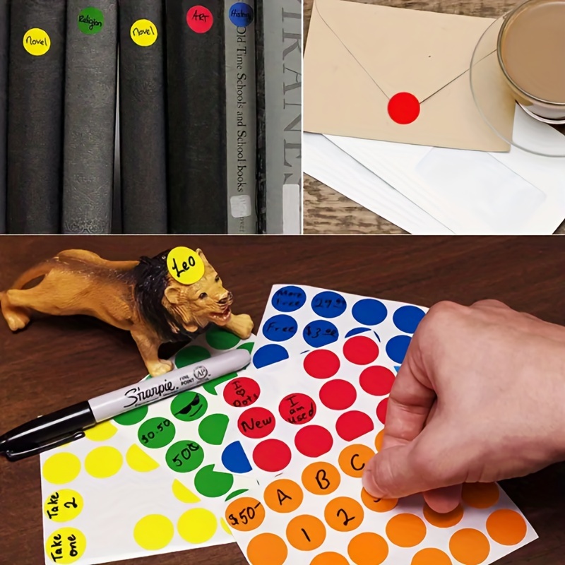 3500 Pieces Dot Stickers, 3/4 inch Color Coding Labels, 10  Color Circle Price Stickers for Office Classroom Student : Office Products