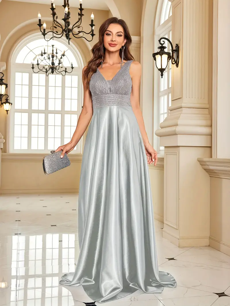silver bridesmaid dress