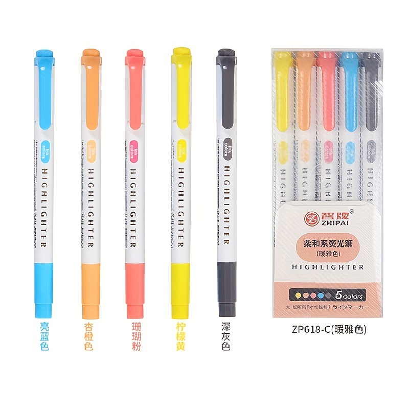 Aesthetic Highlighters Double headed Highlighters With Soft - Temu