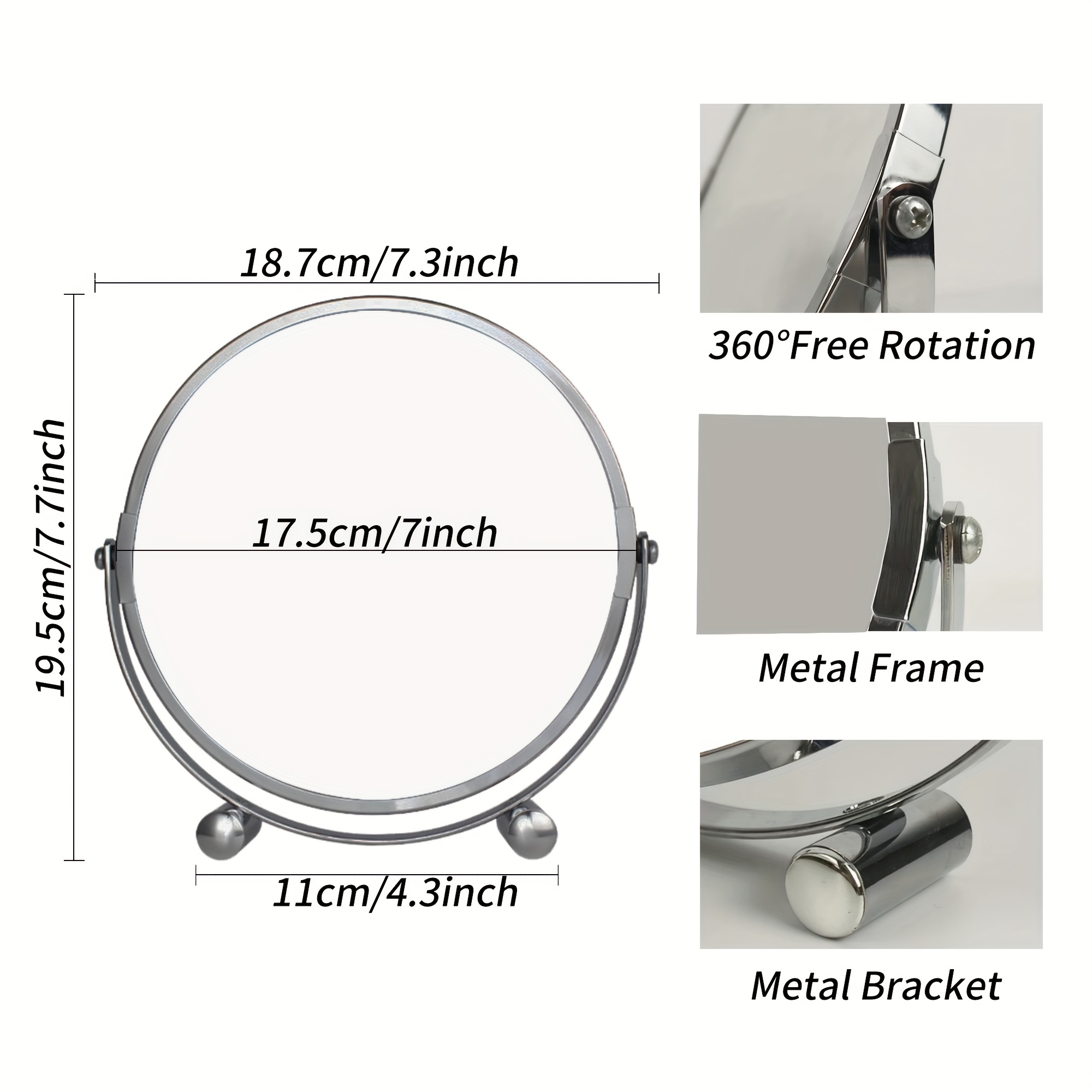 3x Specchio Ingranditore Trucco Supporto Doppio Lato 3x/1x - Temu  Switzerland