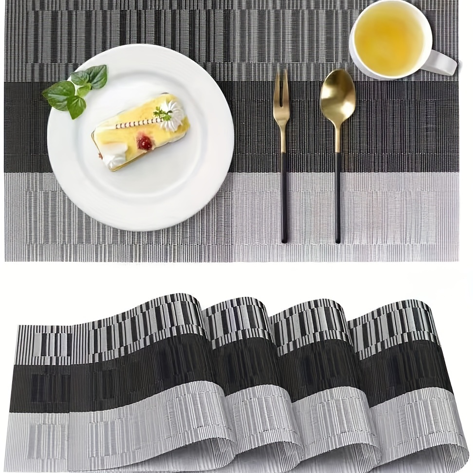 PVC Placemats For Dining Table,Washable Non-Slip Heat Resistant