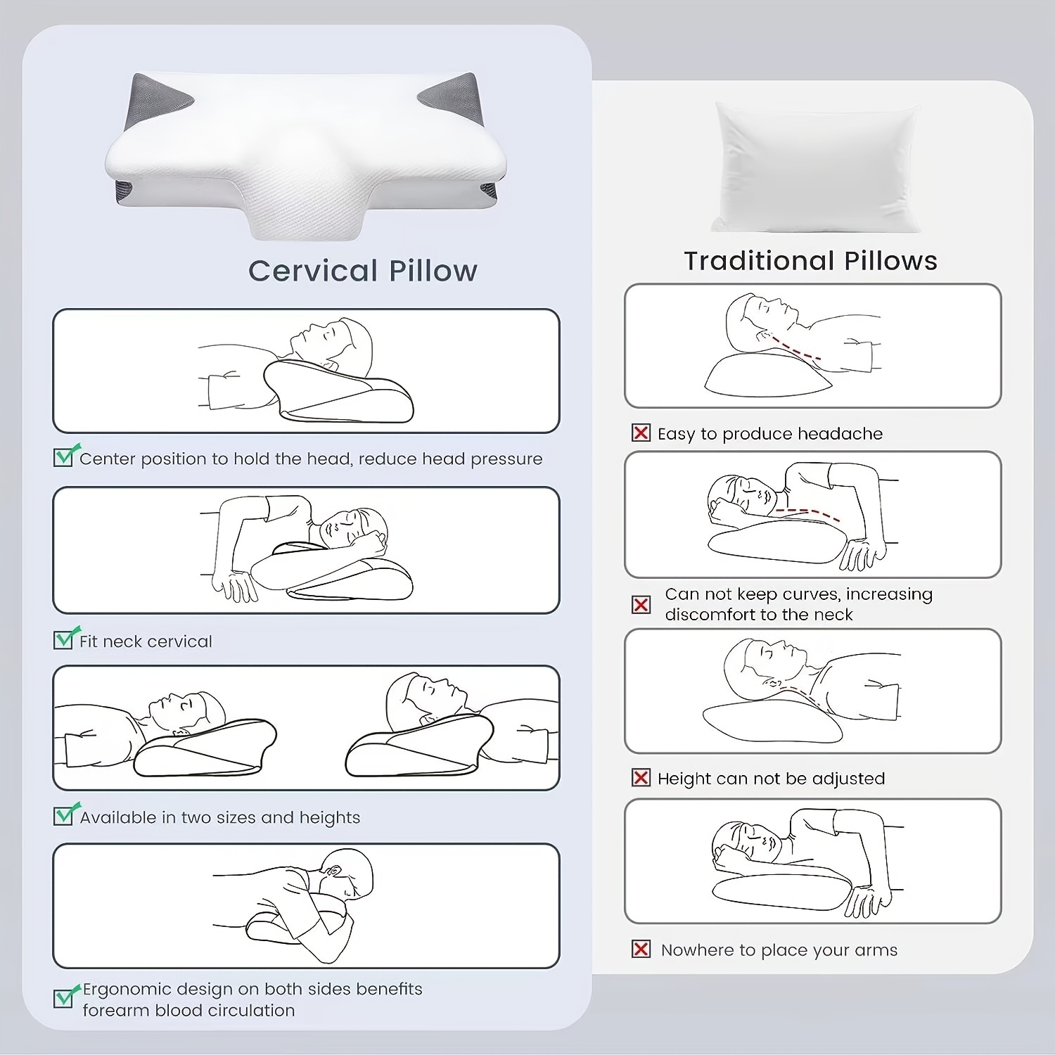 1 Almohada Cervical Cuello Hombros Almohadas Espuma - Temu