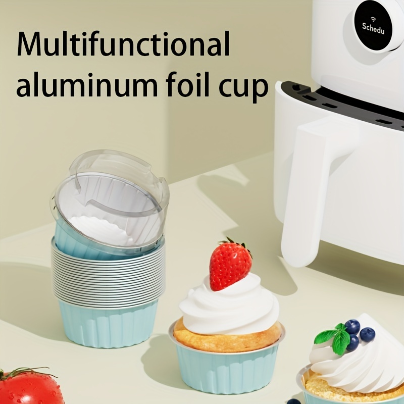 24 Stück, Mini-cupcake-becher Aus Aluminiumfolie, 125 Ml/4,22