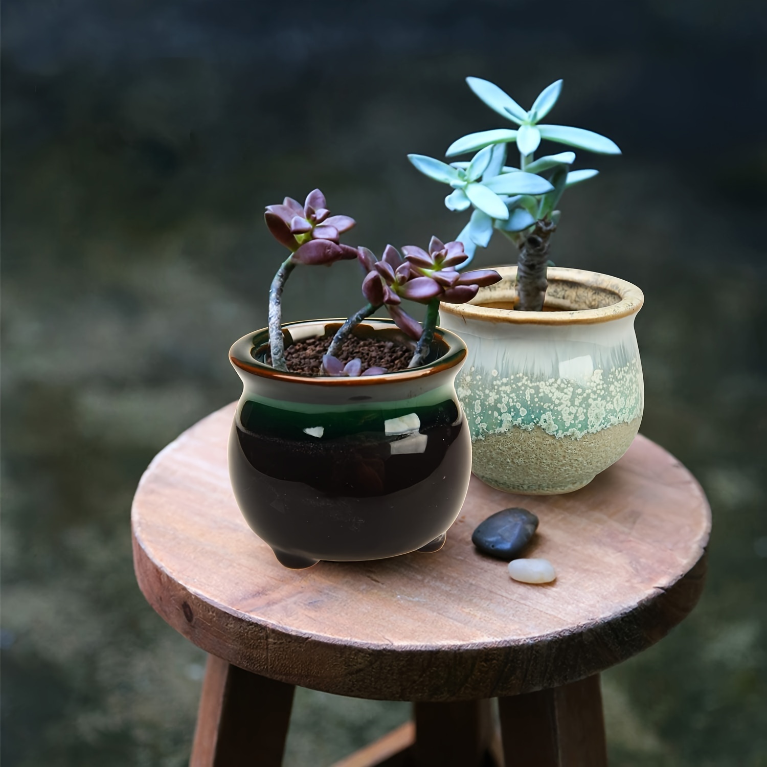 6pcs 2.5 Inch Ceramic Succulent Planter Pot With Drainage, Planting Pot  Flower Pots, Small Planter Pots For Mini Plant Ceramic Flowing Glaze Base  Seri