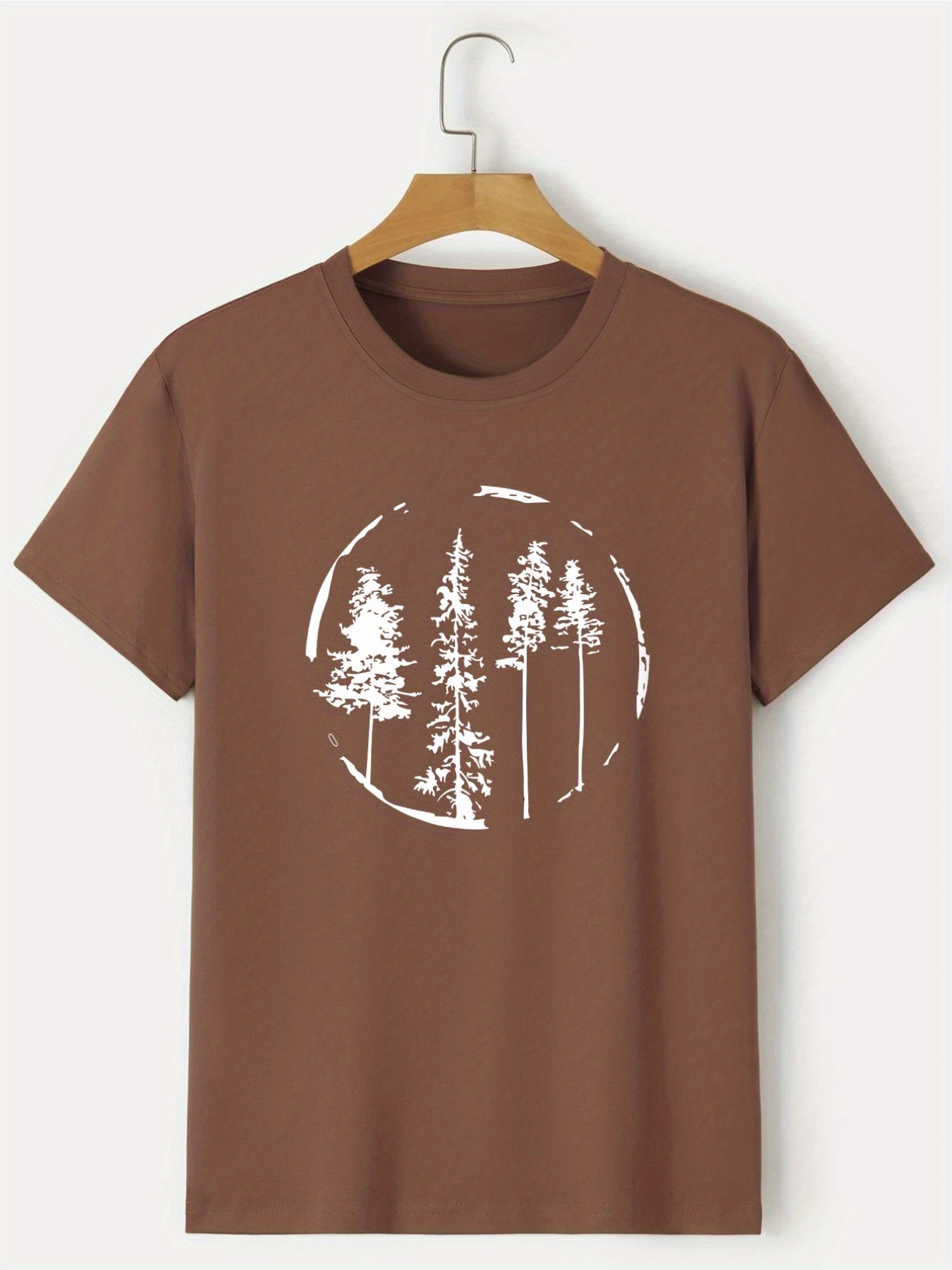 Camiseta Paisaje Hombre Camiseta con Estampado de árbol Informal de Verano  para Hombre, Blusa de Manga Corta con Cuello Redondo, Camiseta Camisetas